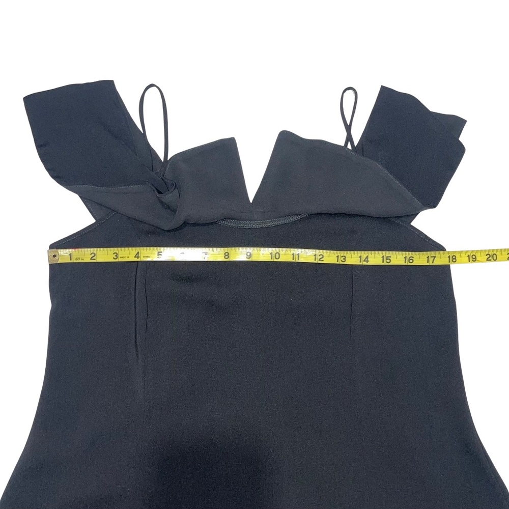 Zara Basic Cold Shoulder Spaghetti Strap Black Pu… - image 7